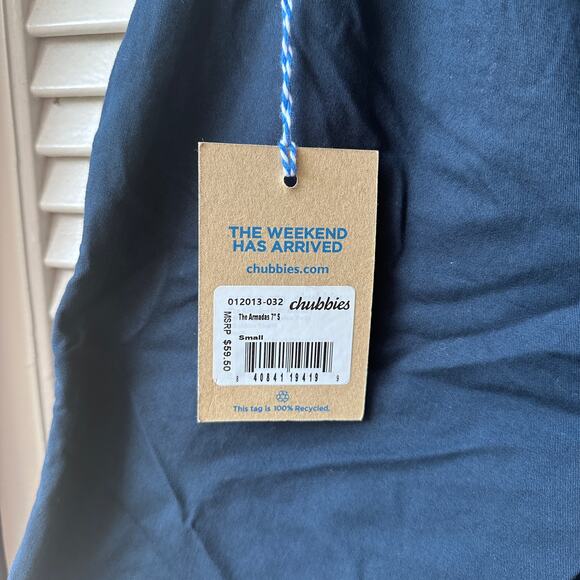 chubbies the armadas original shorts 7" inseam regular fit men small navy twill - Picture 7 of 8